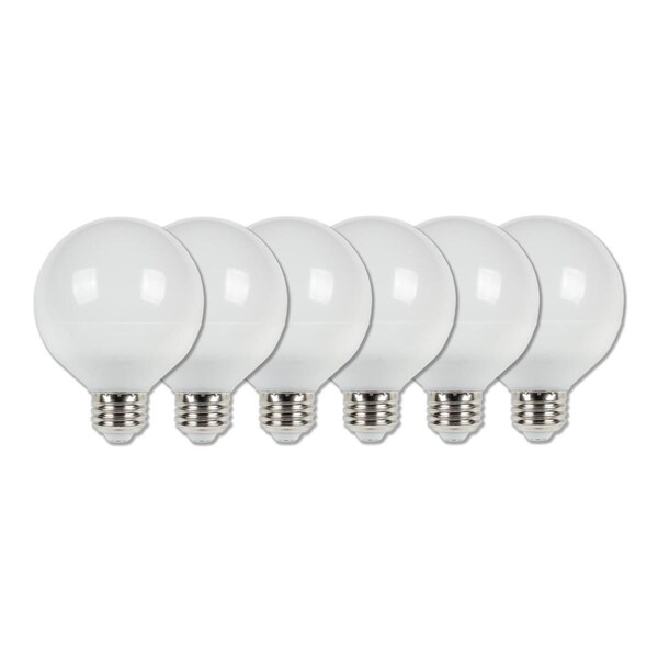 Westinghouse Bulb LED Dimmable 6W 120V G25 Glassobe 3000K Cool Bright E26 Med Base, 6PK 5301120 - main
